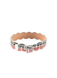Ceinture cloutée bicolore en cuir - Multicolore