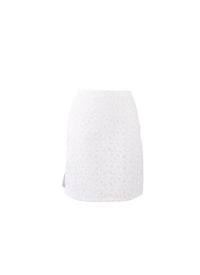 Jupe courte entièrement brodée - Blanc