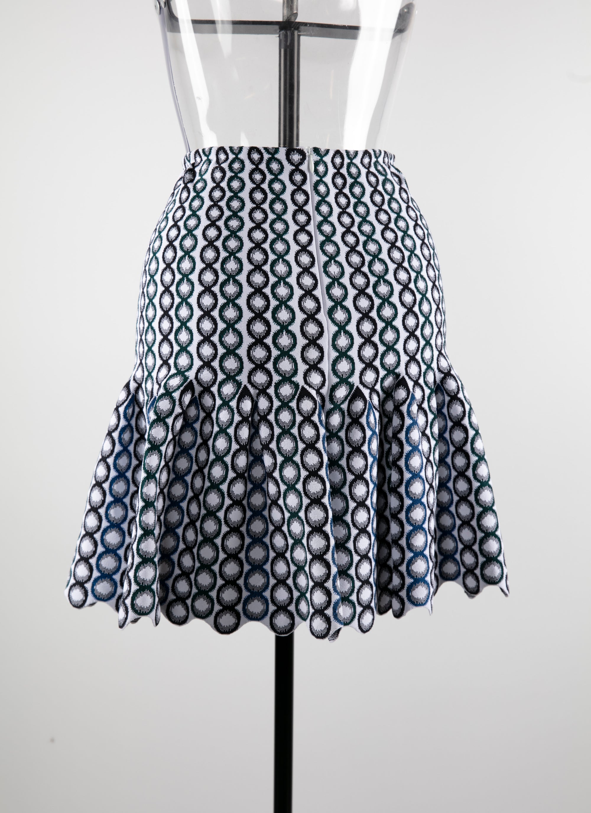 Jupe courte évasée à motif contrasté - Multicolore