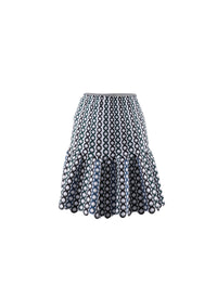 Jupe courte évasée à motif contrasté - Multicolore