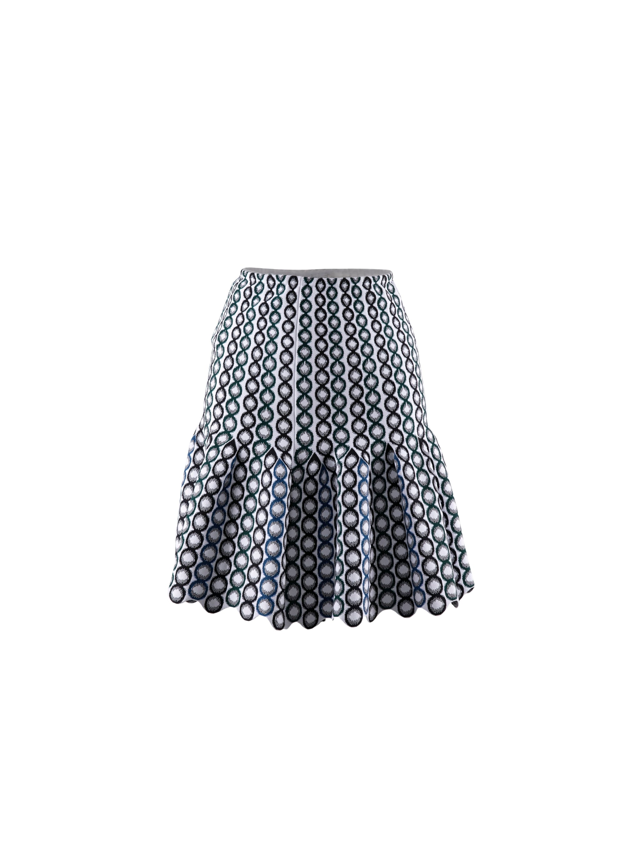 Jupe courte évasée à motif contrasté - Multicolore