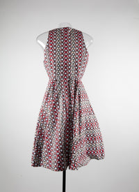 Robe patineuse courte sans manches - Multicolore rouge