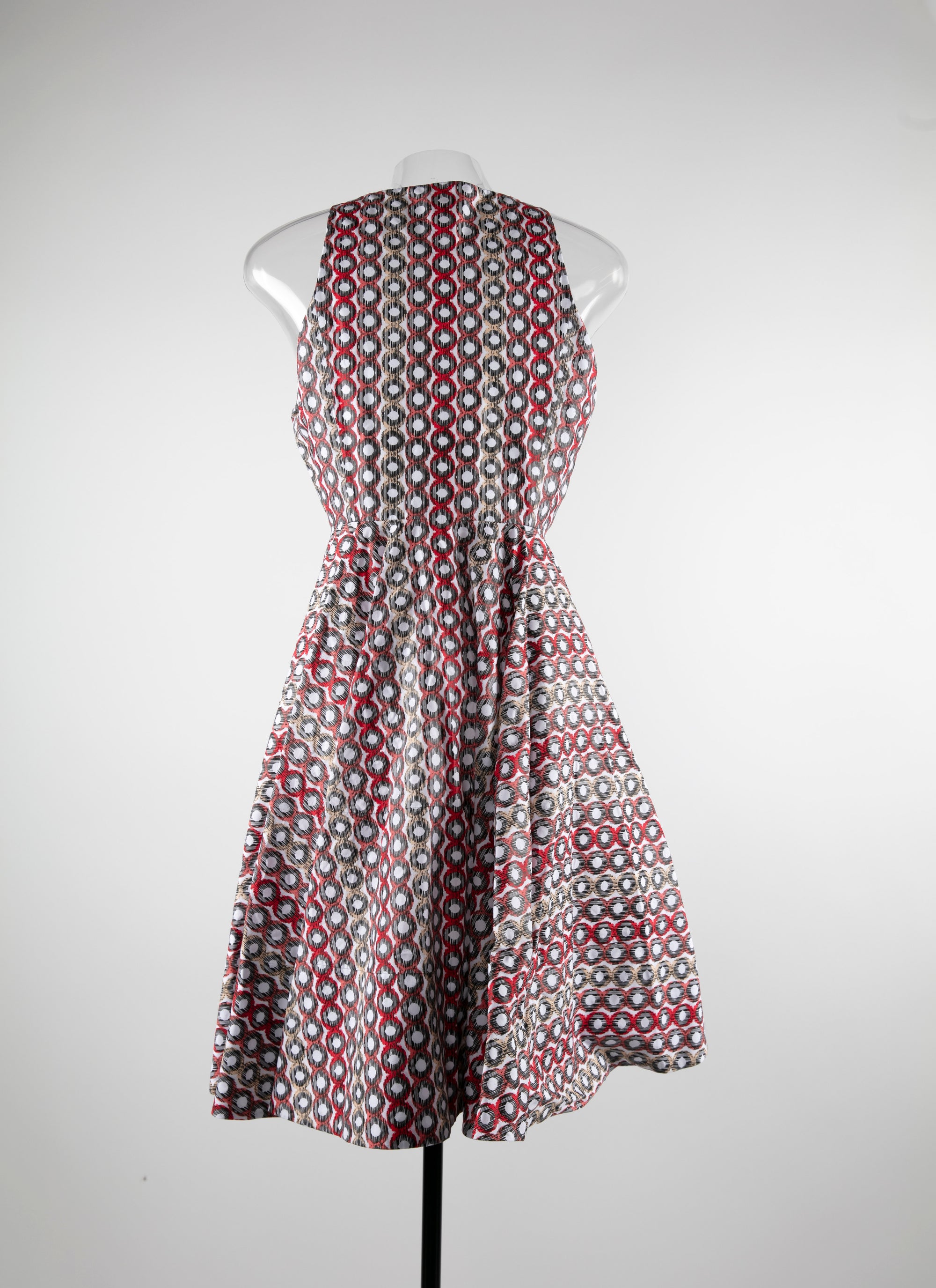 Robe patineuse courte sans manches - Multicolore rouge