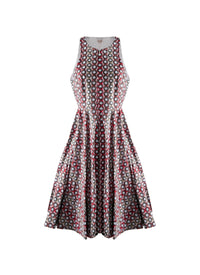 Robe patineuse courte sans manches - Multicolore rouge