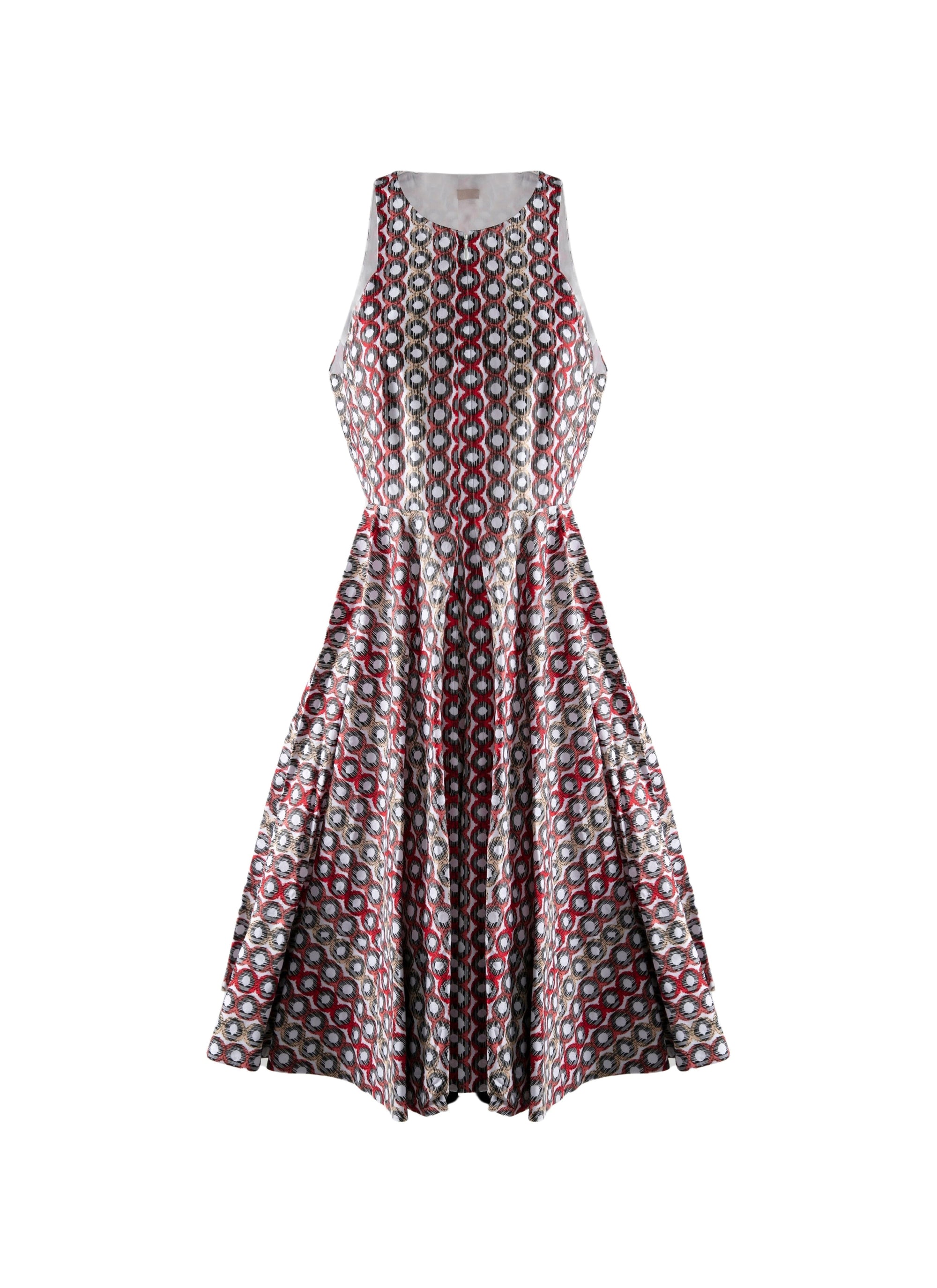 Robe patineuse courte sans manches - Multicolore rouge