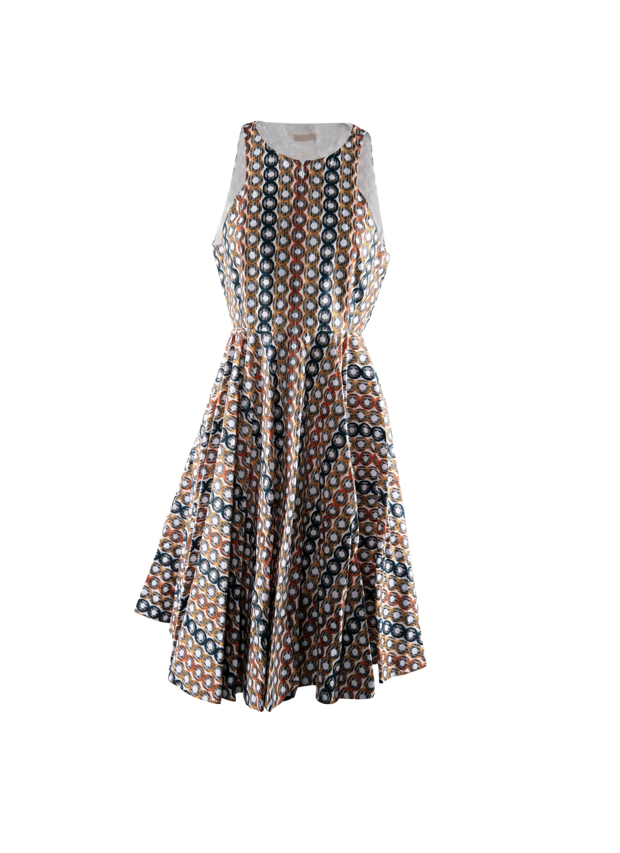Robe patineuse courte sans manches - Desert & Multicolore
