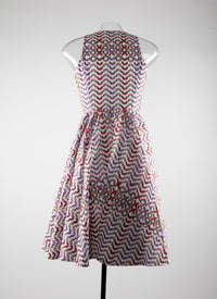 Robe patineuse courte sans manches - Multicolore