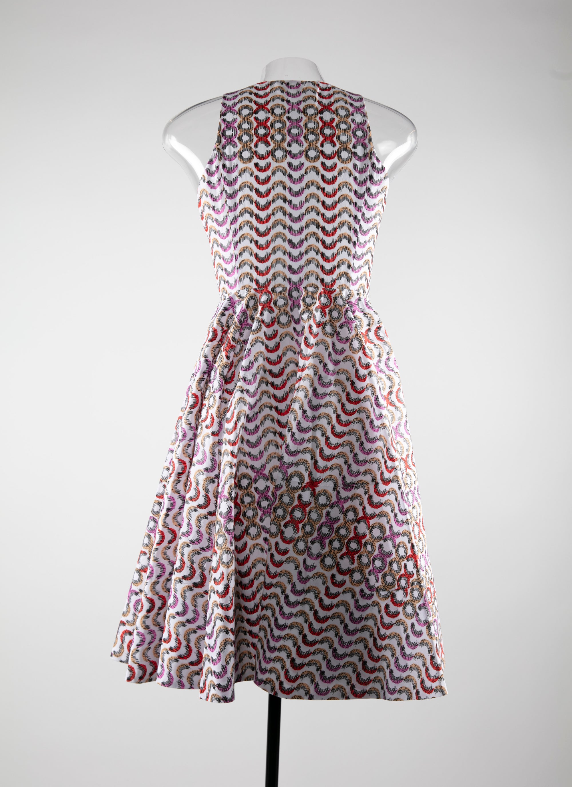 Robe patineuse courte sans manches - Multicolore