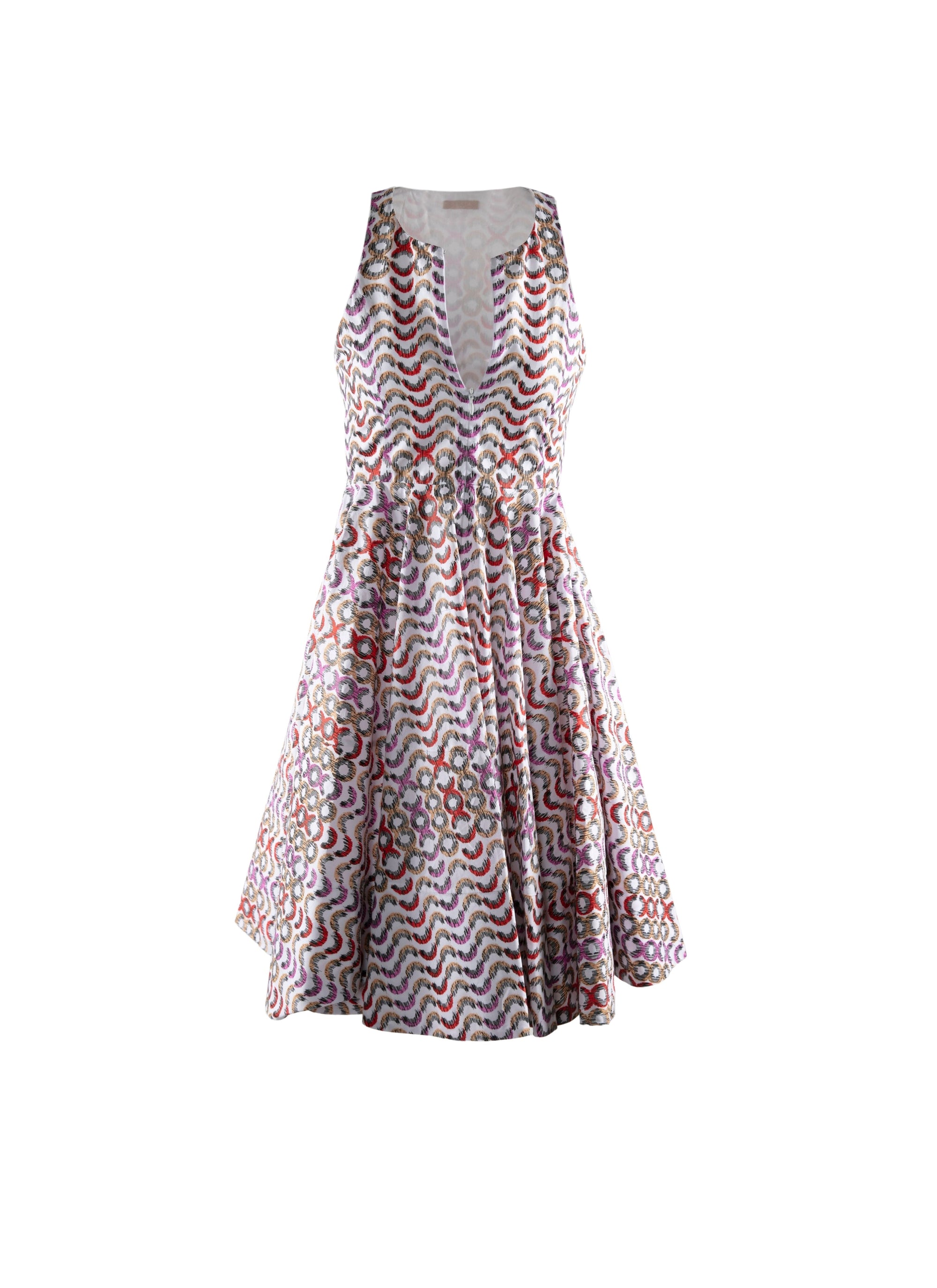 Robe patineuse courte sans manches - Multicolore