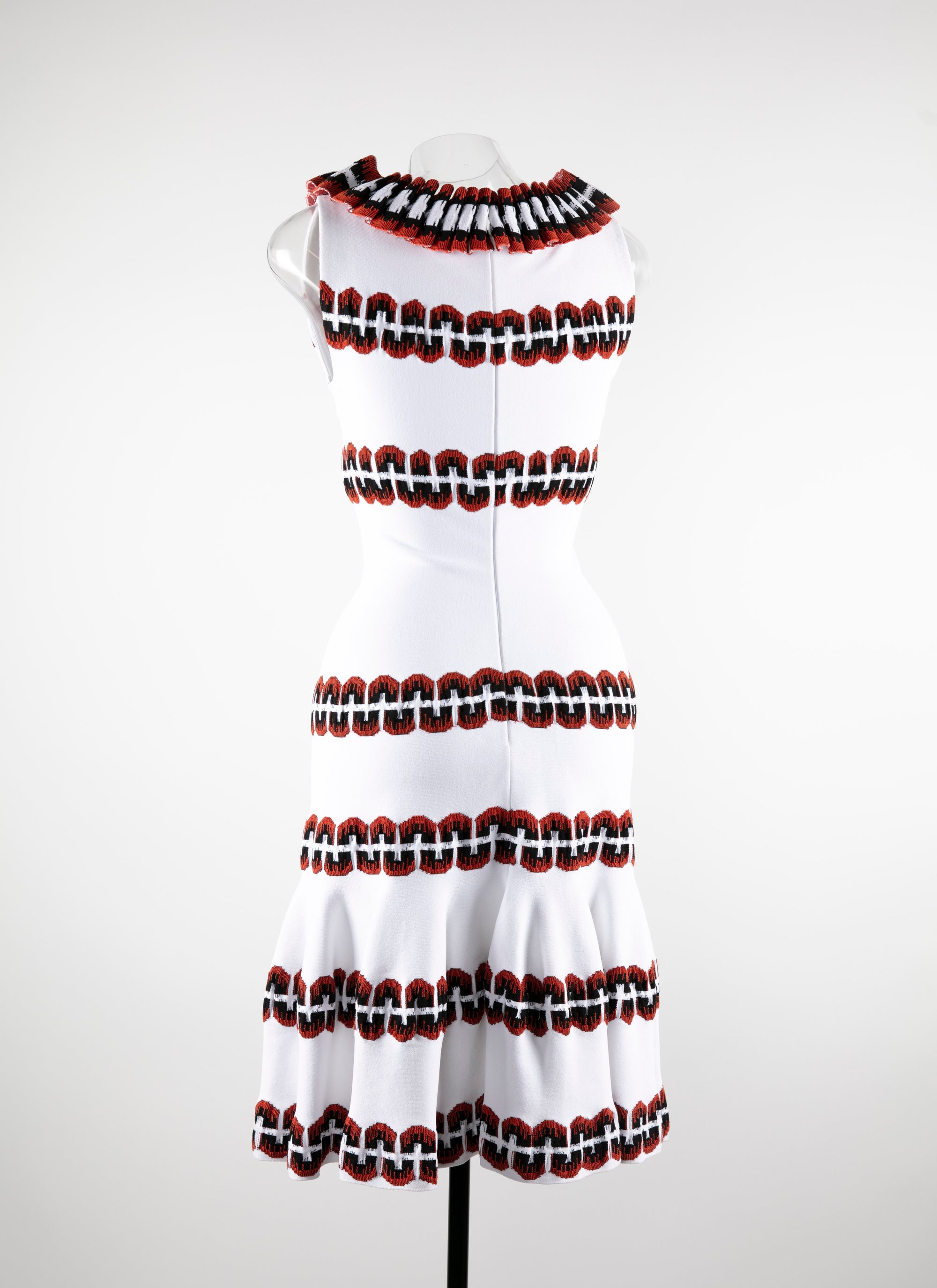 Mesh Farandole sleeveless dress - White
