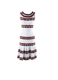 Mesh Farandole sleeveless dress - White