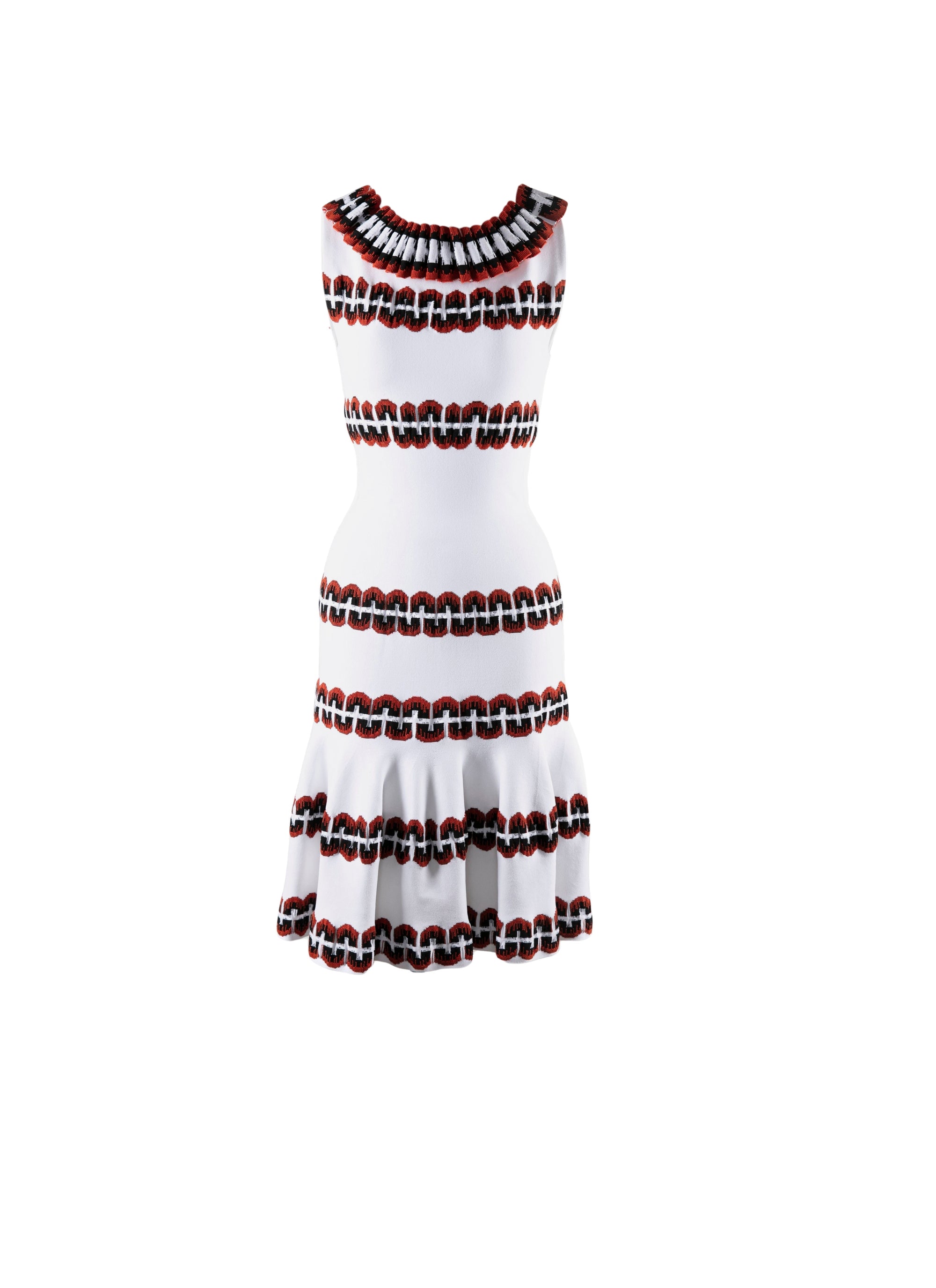 Mesh Farandole sleeveless dress - White