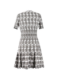 Mesh Astragale Short Sleeve Dress - Flesh & Multicolor