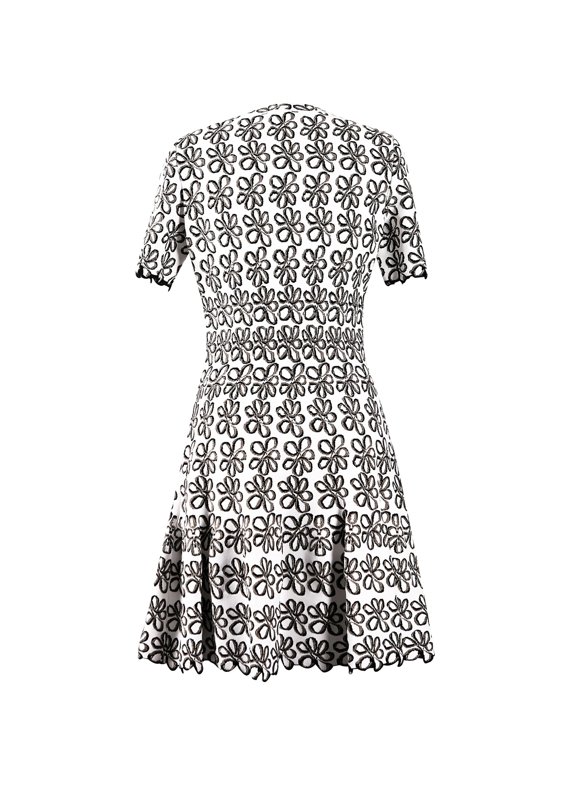 Mesh Astragale Short Sleeve Dress - Flesh & Multicolor