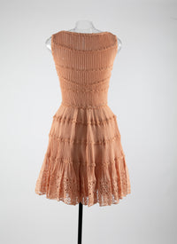 Robe sans manches en dentelle en soie - Macadamia