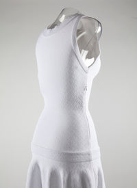 Robe longue texturée sans manches - Blanc