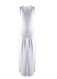 Robe longue texturée sans manches - Blanc