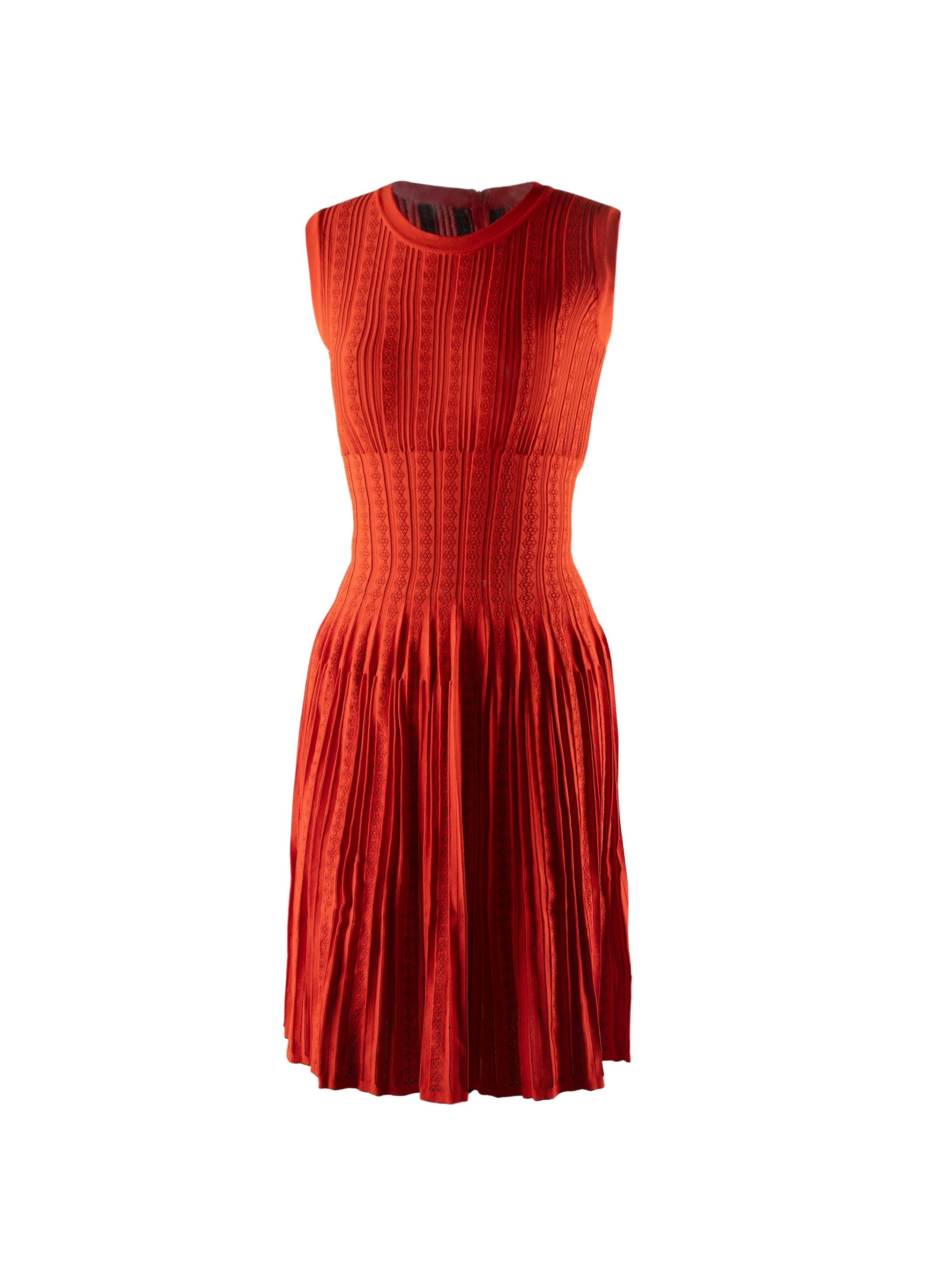 Fitted sleeveless dress - Orange & Black