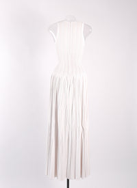 Mistral sleeveless knitted dress - White & Flesh
