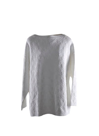 Long sleeve feathered jumper - White