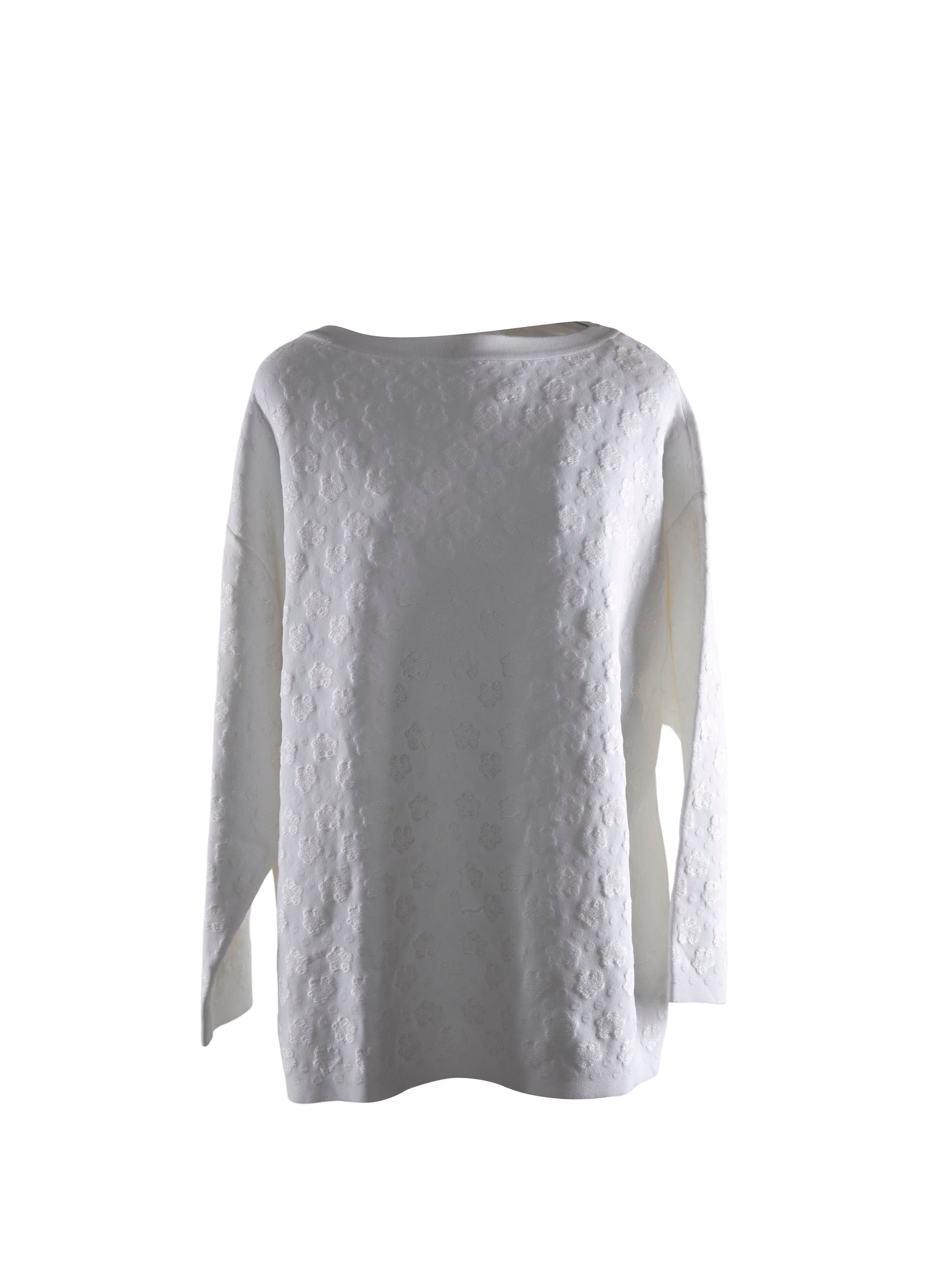 Long sleeve feathered jumper - White