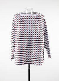 Pull à manches longues imprimé demi-lune - Multicolore