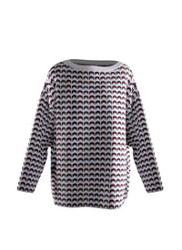 Pull à manches longues imprimé demi-lune - Multicolore