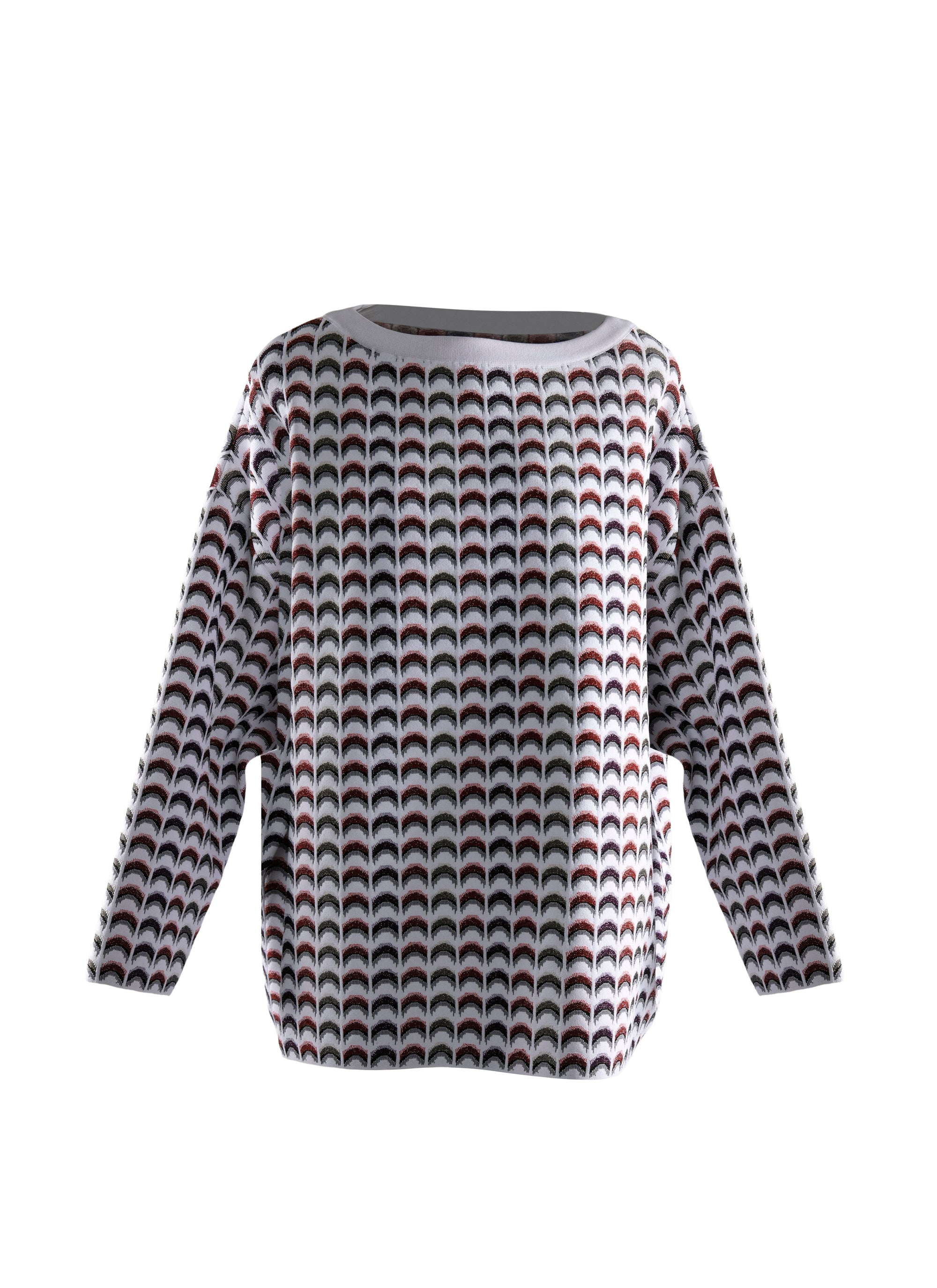 Pull à manches longues imprimé demi-lune - Multicolore