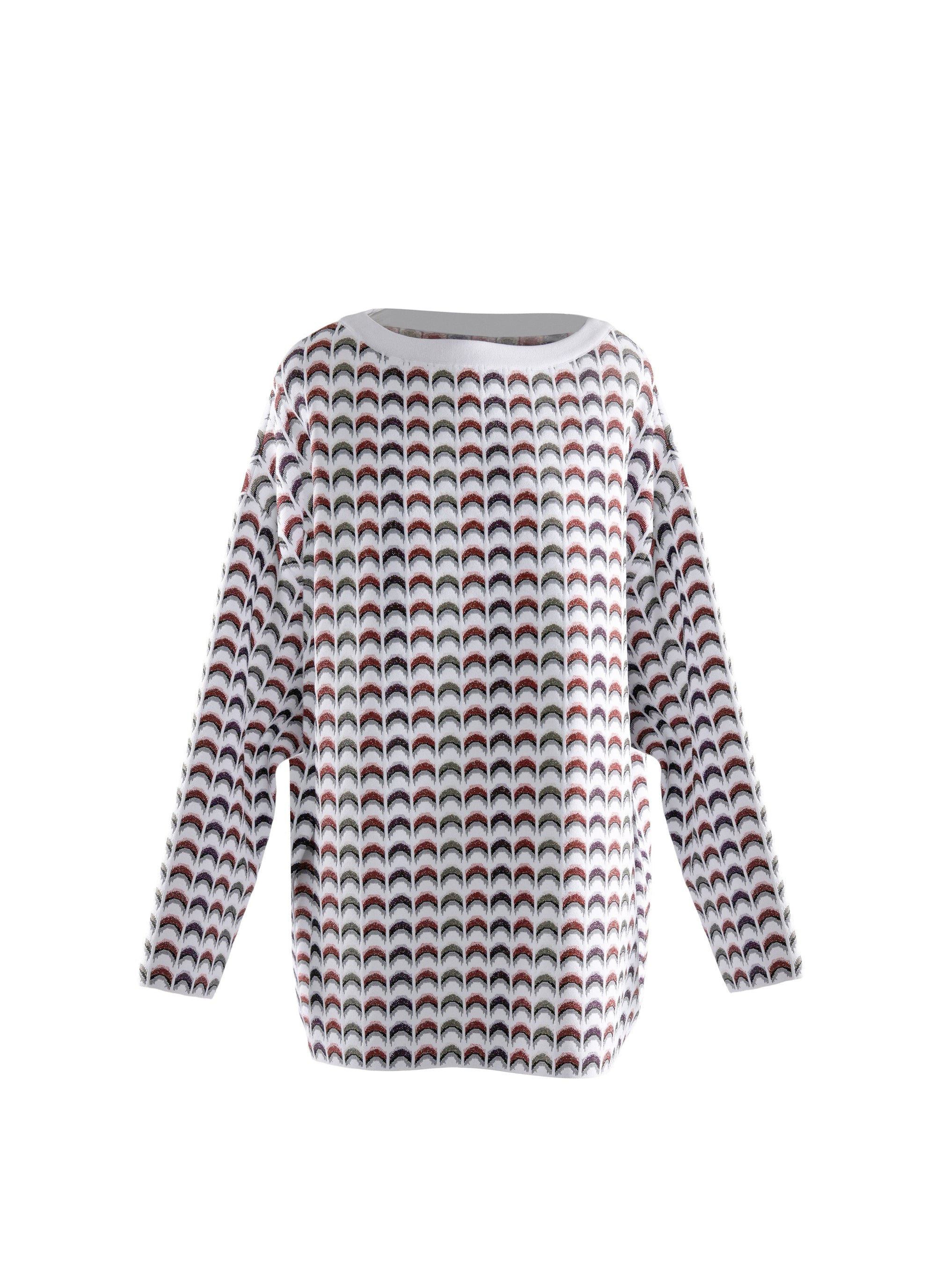 Long sleeve half moon print jumper - Multicolor