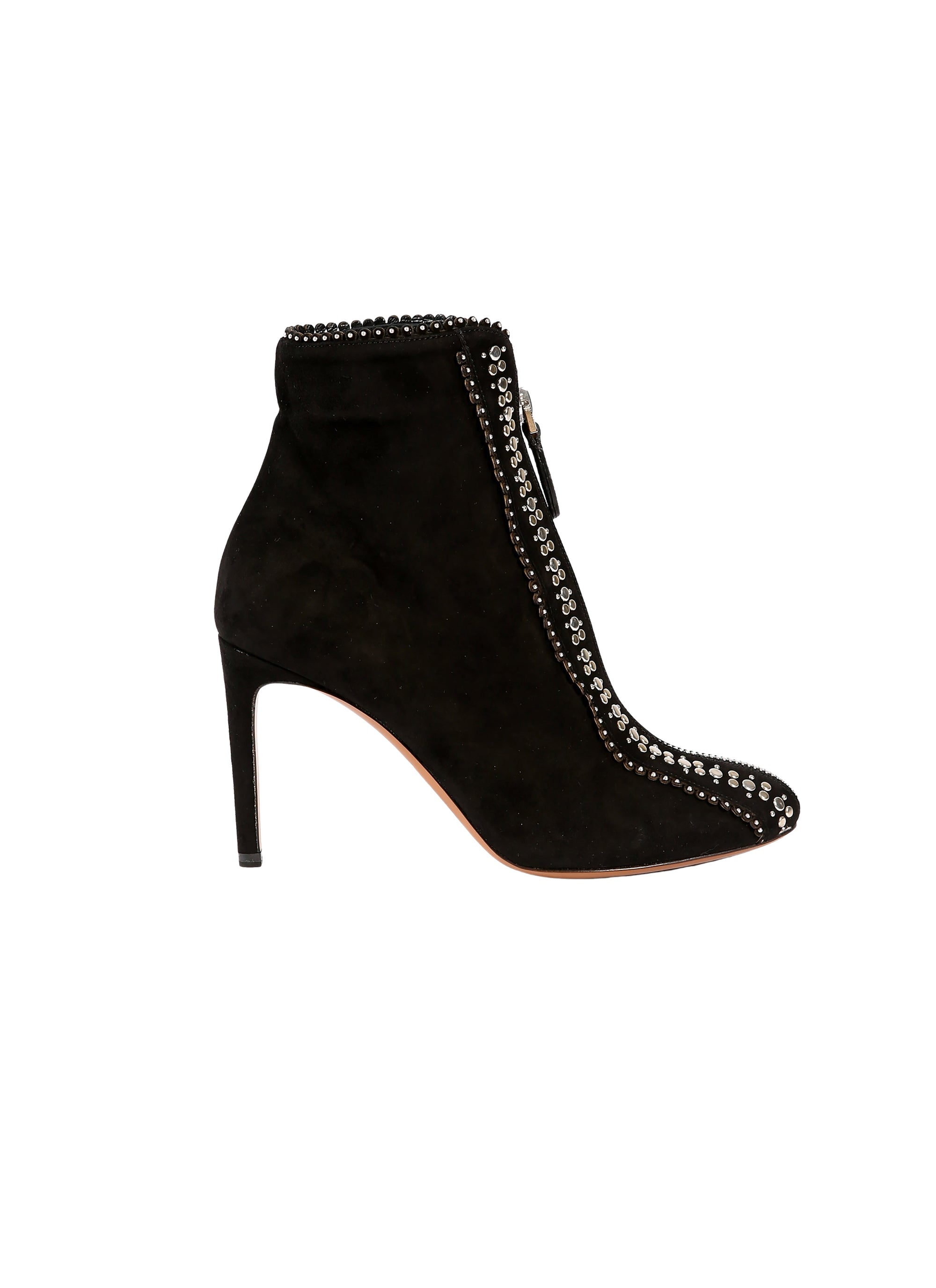 Bottines à clous en cuir - Noir