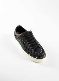 Lace-up trainers in leather - Black intense