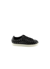 Lace-up trainers in leather - Black intense
