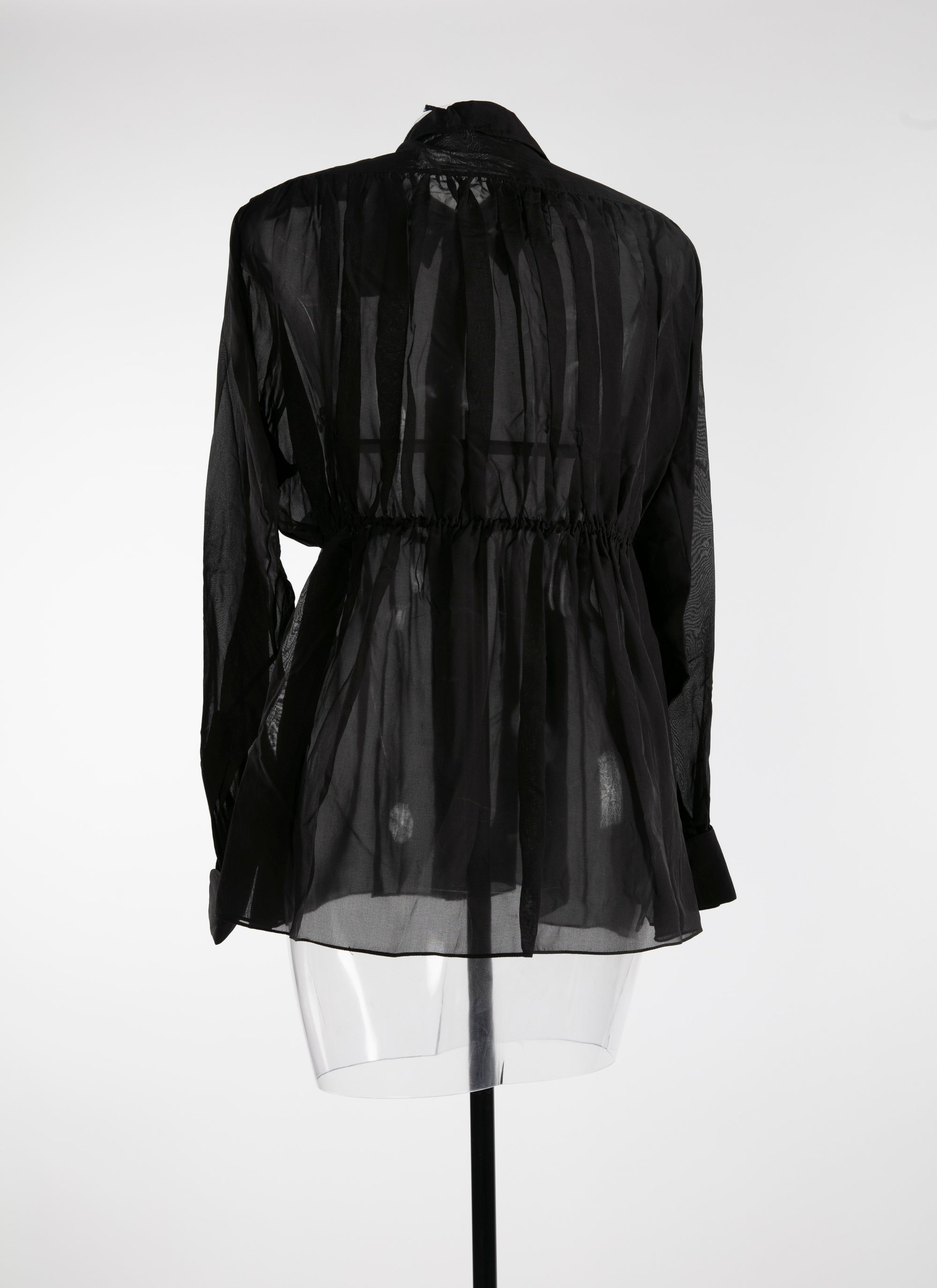 Basque shirt with floral motif in silk - Black intense