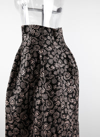 Wool boulle skirt - Black & Flesh