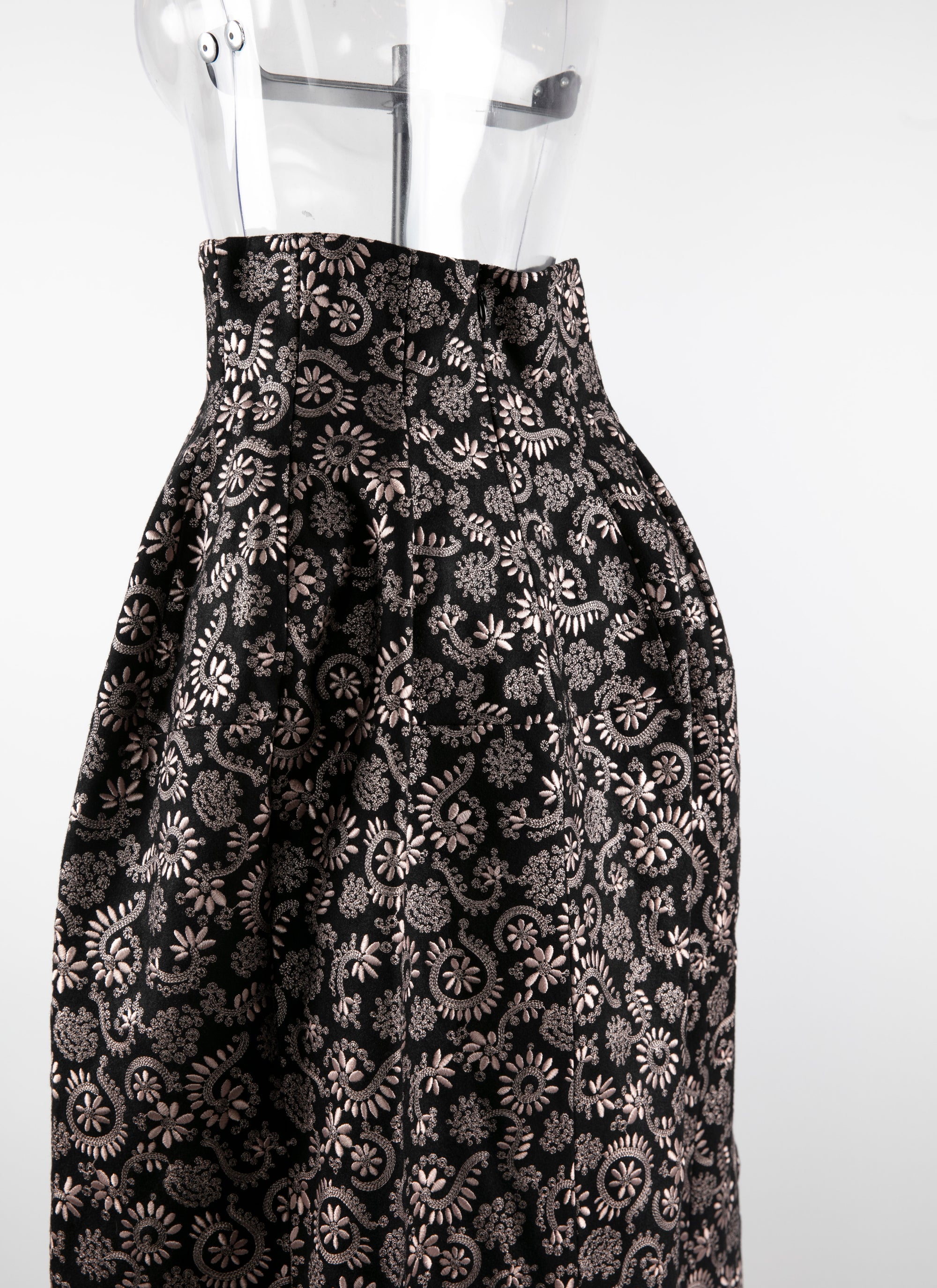Wool boulle skirt - Black & Flesh