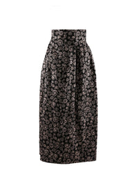 Wool boulle skirt - Black & Flesh