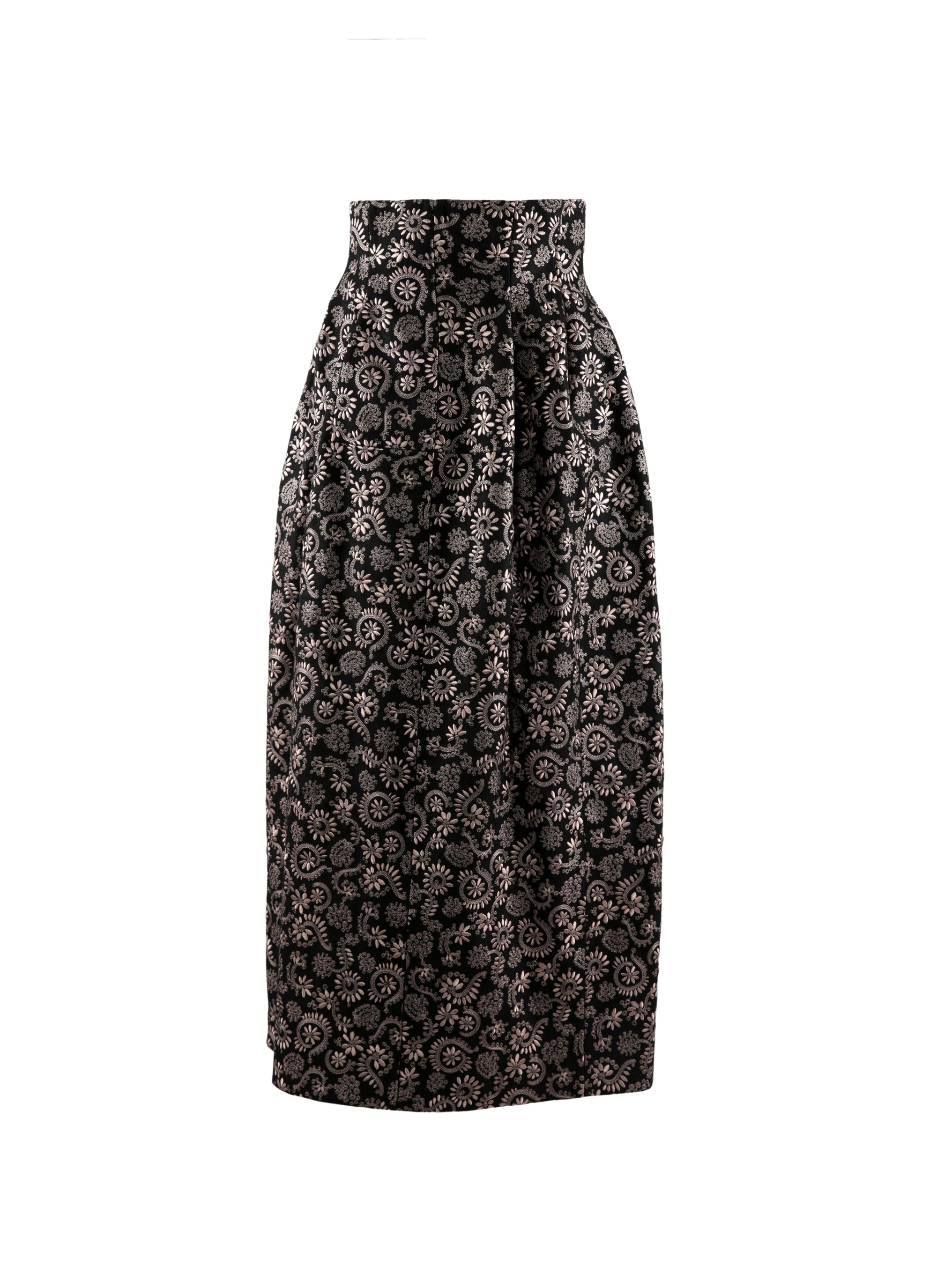Wool boulle skirt - Black & Flesh