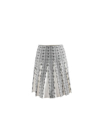 Short skirt with contrasting pleats - White & Black