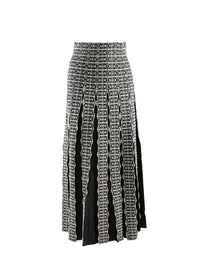 Jupe midi avec plis contrastés - Noir & Blanc