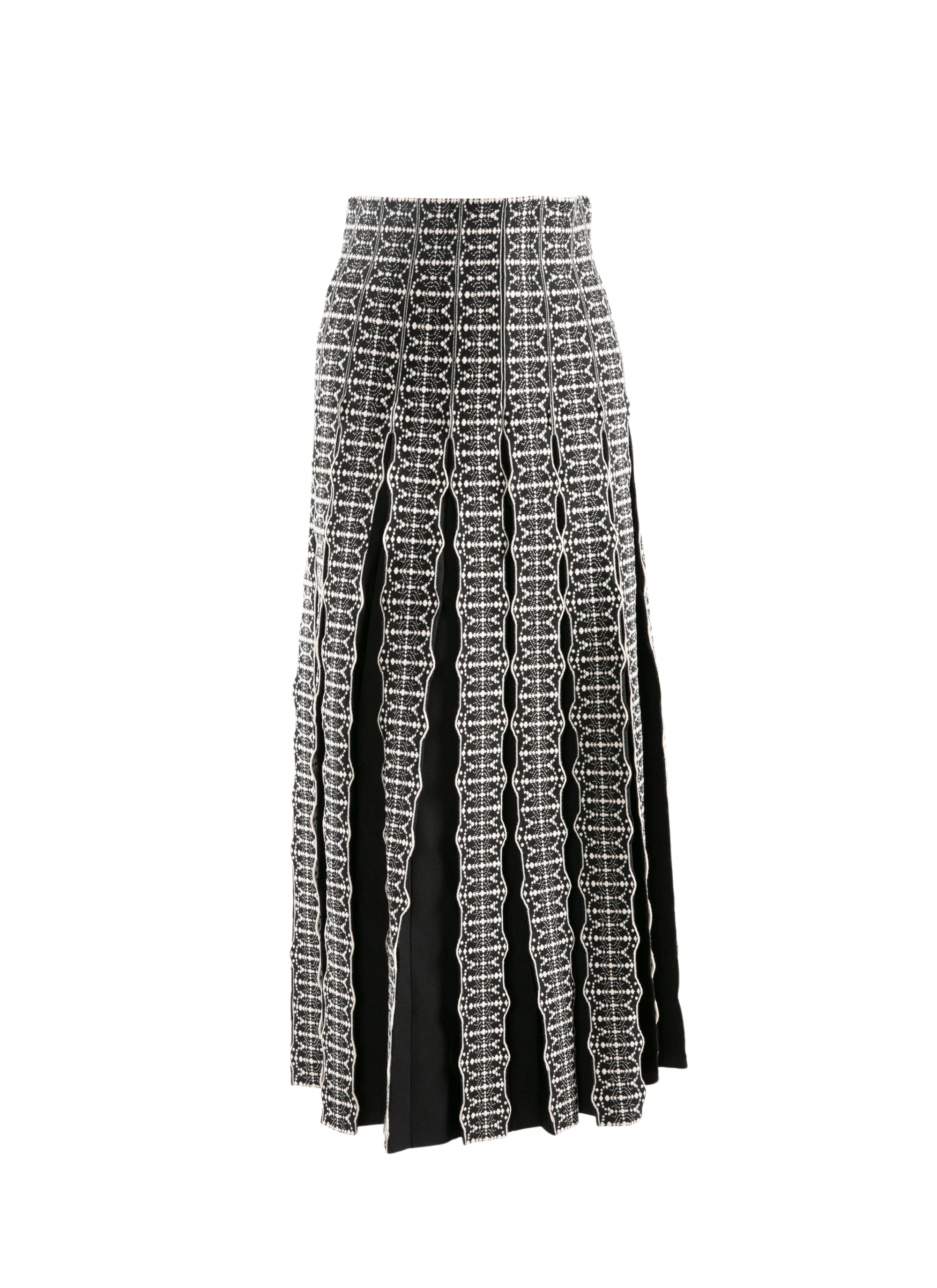 Jupe midi avec plis contrastés - Noir & Blanc
