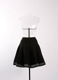 Knitted Tatoo Short Skirt - Black intense