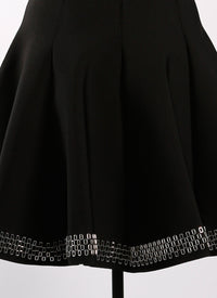 Knitted Tatoo Short Skirt - Black intense