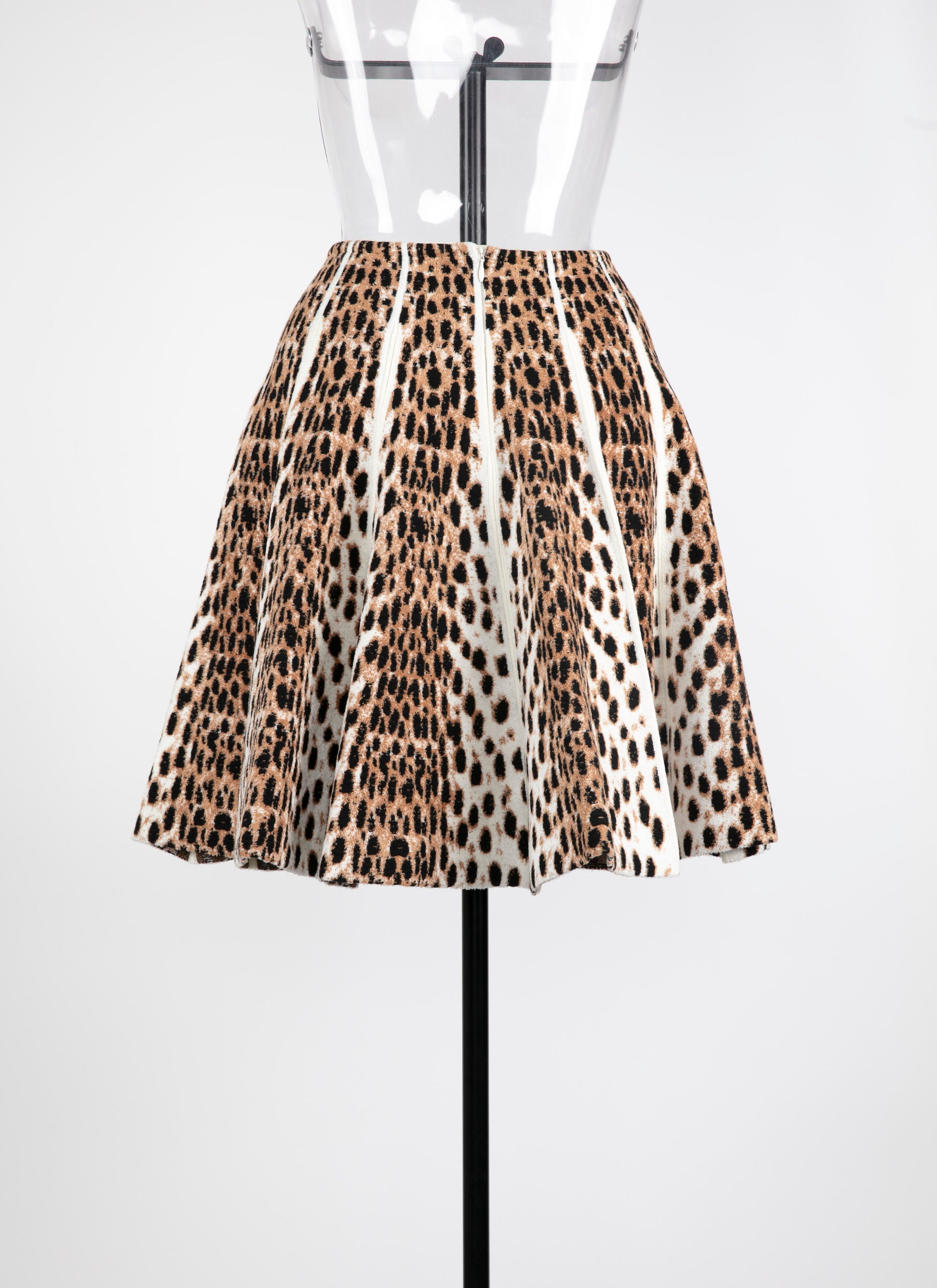Jupe courte à motif guépard - Beige Clair