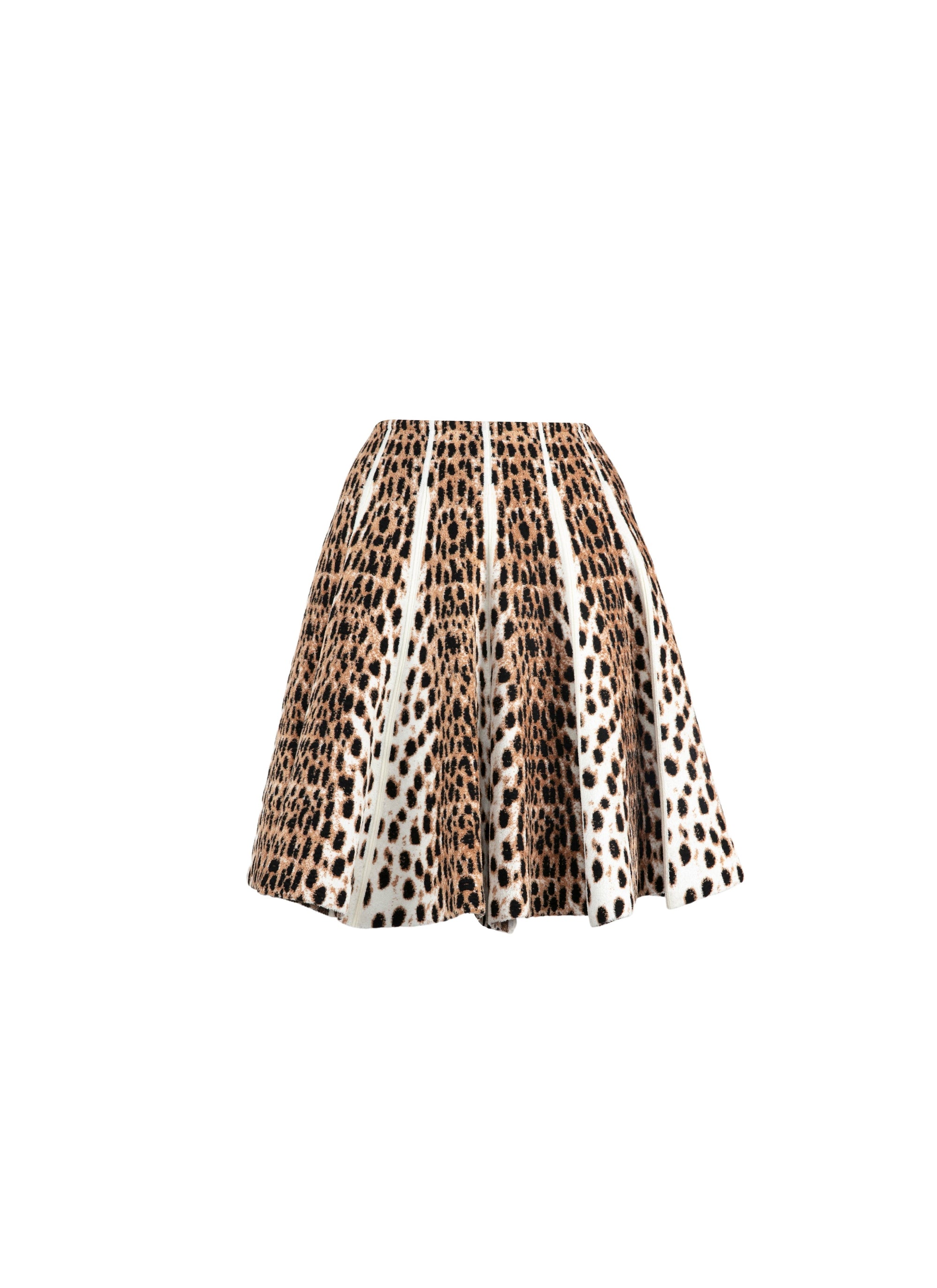 Jupe courte à motif guépard - Beige Clair