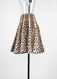 Jupe courte à motif guépard - Beige Clair