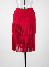 Knitted Apache Skirt - Red