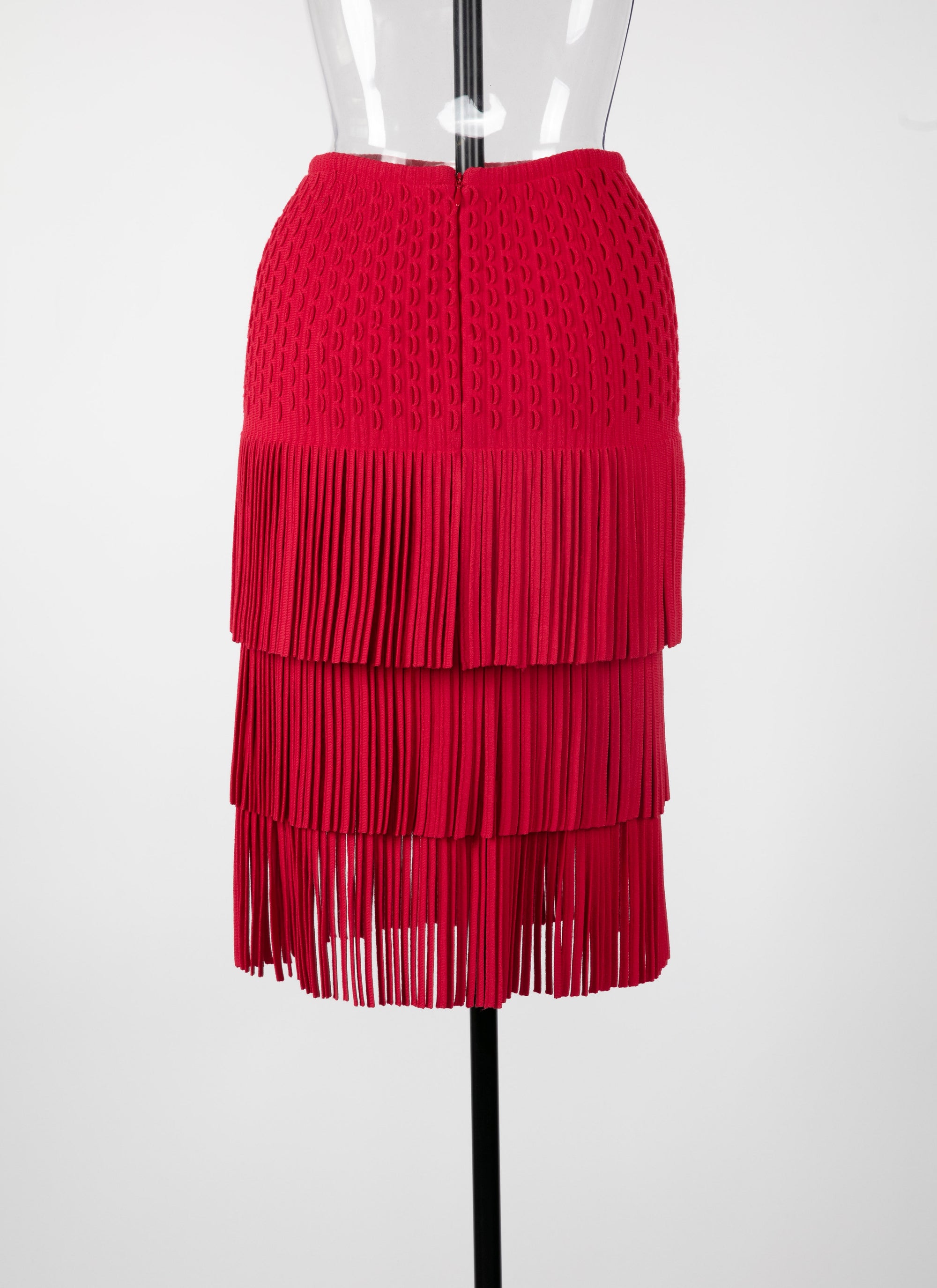 Knitted Apache Skirt - Red