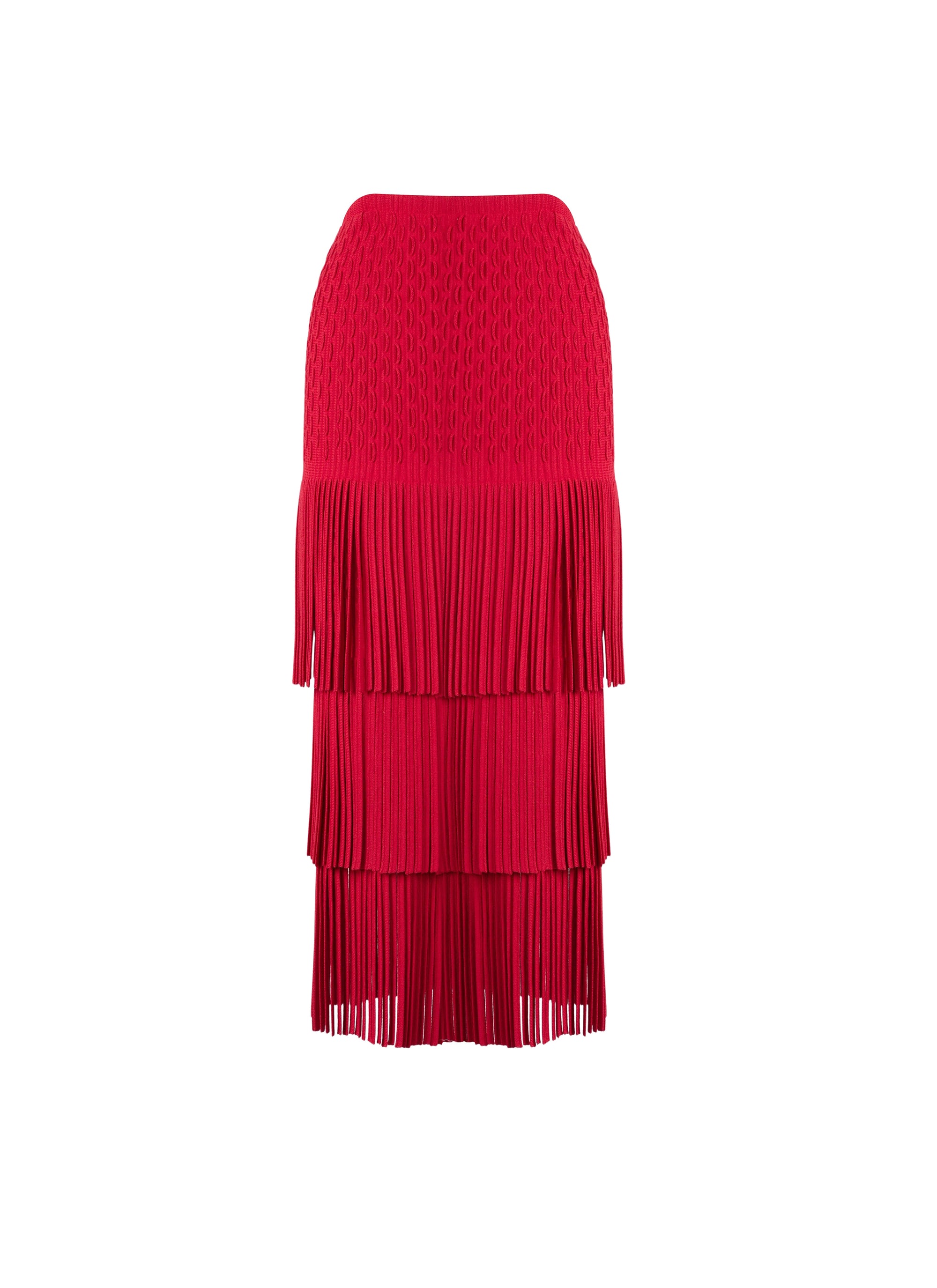 Knitted Apache Skirt - Red