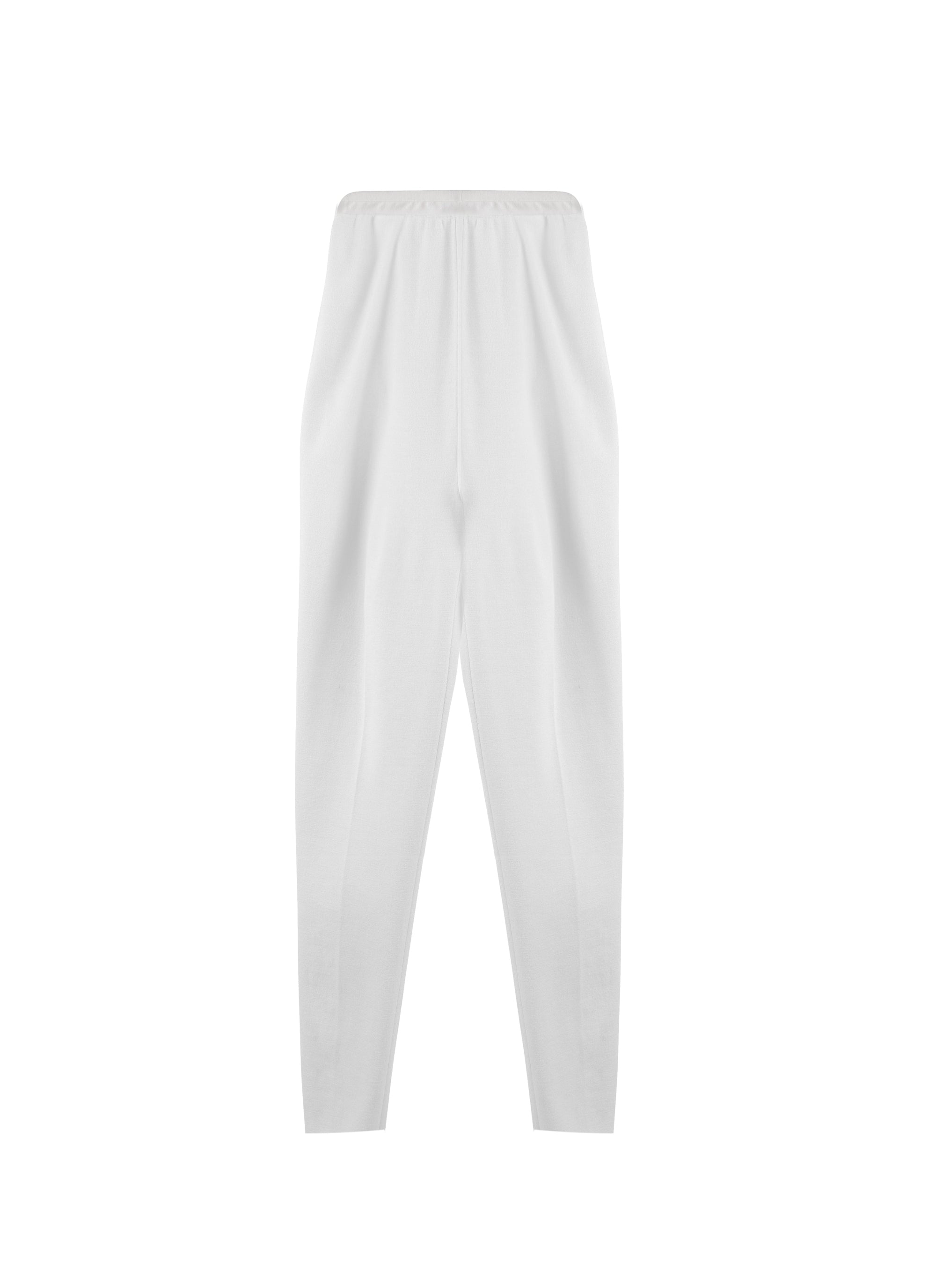 Legging Stretch en laine - Blanc Nacre