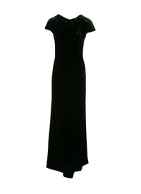 Sequined short-sleeved maxi dress - Black Gloss